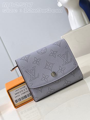 Louis Vuitton LV Iris Compact Wallet Mahina M82517 Size 12 x 9 x 3 cm