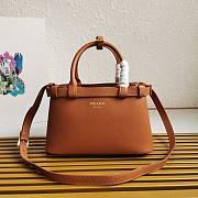 Prada Medium Leather Handbag With Belt Brown Size 28 x 18 x 10.5 cm - 1