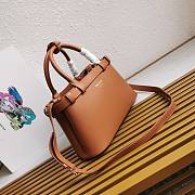 Prada Medium Leather Handbag With Belt Brown Size 28 x 18 x 10.5 cm - 2