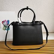 Prada Medium Leather Handbag With Belt Black Size 28 x 18 x 10.5 cm - 4