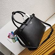 Prada Medium Leather Handbag With Belt Black Size 28 x 18 x 10.5 cm - 3