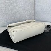 YSL Mini Loulou Puffer White Silver Hardware Size 23 × 15.5 × 8.5 cm - 3