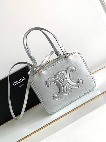 Celine Folded Cube Bag In Silver Size 20 x 15 x 13 cm