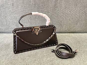 Valentino Garavani Rockstud Strapped Top Handle Bag Black Size 28 x 14 x 8 cm