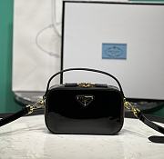Prada Patent Leather Top-Handle Bag Black Size 17.5 x 10.5 x 4.5 cm - 1