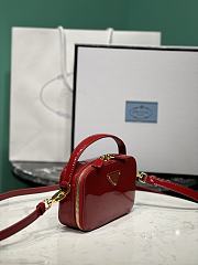 Prada Patent Leather Top-Handle Bag Red Size 17.5 x 10.5 x 4.5 cm - 6
