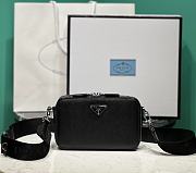 Prada Brique Saffiano Leather Bag Black Size 19 x 11.5 x 3.5 cm - 1