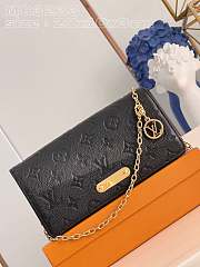Louis Vuitton LV Wallet On Chain Lily M83233 Black Size 20.5 x 10 x 3.5 cm - 1