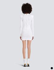 Balmain Short Eco-Designed Knit Dress With Gold-Tone Buttons White - 2