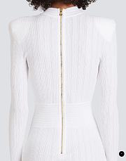Balmain Short Eco-Designed Knit Dress With Gold-Tone Buttons White - 6