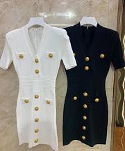Balmain Knitted Dress With Buttons White - 4