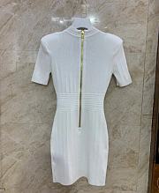 Balmain Knitted Dress With Buttons White - 5