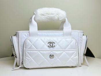 Chanel Coco Neige Travel Bag White Size 16 x 35 x 20 cm