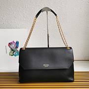 Prada Large Leather Shoulder Bag Black 1BD368 Size 23 x 38 x 11.5 cm - 1
