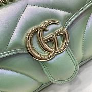 Gucci Marmont Rainbow Medium Shoulder Bag Green Size 15 x 26 x 7 cm - 2