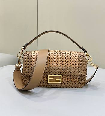 Fendi Baguette Bag In Sand And Brown Size 27 x 6.5 x 15 cm