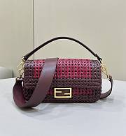 Fendi Baguette Bag In Sand And Red Size 27 x 6.5 x 15 cm - 1