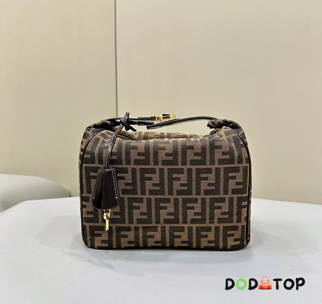Fendi Brown Zucca Jacquard Vanity Bag Size 26 x 15 x 19 cm - 1