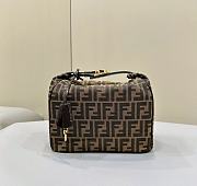 Fendi Brown Zucca Jacquard Vanity Bag Size 26 x 15 x 19 cm - 1