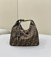 Fendi Brown Zucca Jacquard Vanity Bag Size 26 x 15 x 19 cm - 3