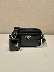 Prada Re-Nylon And Glossy Leather Black Bag Size 18 x 11.5 x 5 cm - 1