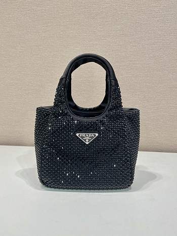 Prada Embellished Satin Mini Handbag Size 18 x 16 x 10 cm