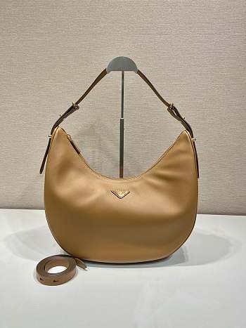 Prada Arqué Large Leather Shoulder Bag Caramel Size 35 x 22.5 x 8 cm