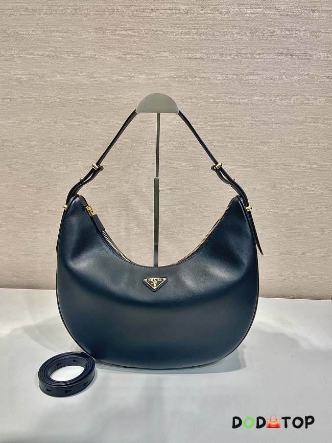 Prada Arqué Large Leather Shoulder Bag Black Size 35 x 22.5 x 8 cm - 1