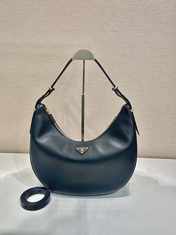 Prada Arqué Large Leather Shoulder Bag Black Size 35 x 22.5 x 8 cm