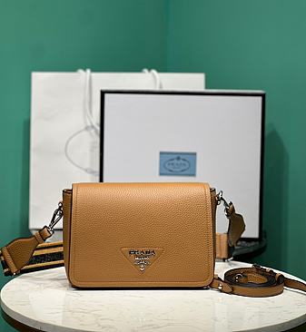 Prada Caramel Leather Shoulder Bag Size 23 x 18 x 9 cm