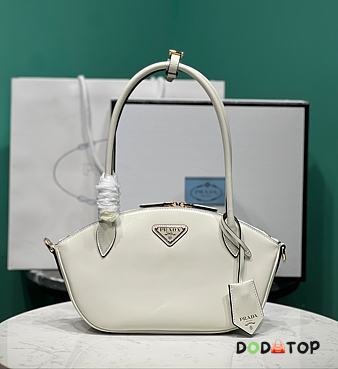 Prada Long Handle Zipper Dumpling Bag White Size 26 x 17 x 9 cm - 1