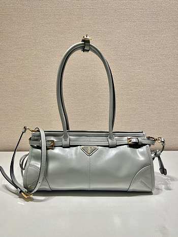 Prada Medium Leather Handbag Grey Size 32 x 15.5 x 12 cm