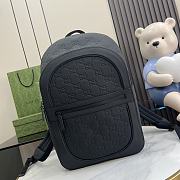 Gucci GG Backpack In Black Rubber-Effect Leather Size 34 x 26 x 14 cm - 1