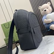 Gucci GG Backpack In Black Rubber-Effect Leather Size 34 x 26 x 14 cm - 3