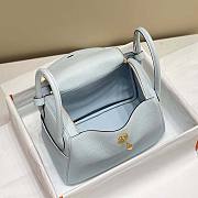 Hermes Lindy 26 in Clemence Leather Blue Size 26 x 18 x 14 cm - 6