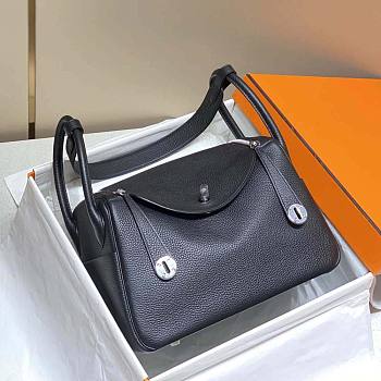 Hermes Lindy 26 in Clemence Leather Black Size 26 x 18 x 14 cm