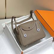 Hermes Lindy 26 in Clemence Leather Gray Silver Hardware Size 26 x 18 x 14 cm - 1
