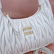 Miumiu White Mini Wander Hobo Bag Size 25 x 18 x 7 cm - 6