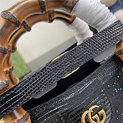  Gucci Diana Mini GG Crystal Tote Bag In Black Size 16 x 20 x 10 cm - 3
