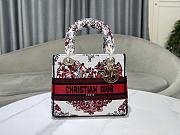 Dior Lady D-Lite Bag White And Red Size 24 x 20 x 11 cm - 1