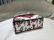 Dior Lady D-Lite Bag White And Red Size 24 x 20 x 11 cm - 6