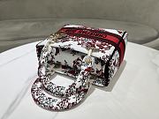 Dior Lady D-Lite Bag White And Red Size 24 x 20 x 11 cm - 5