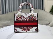 Dior Lady D-Lite Bag White And Red Size 24 x 20 x 11 cm - 4