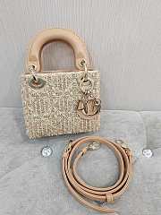 Dior Lady Apricot Wooden Beads Mini Size 12 x 10.2 x 5 cm - 1