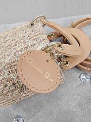 Dior Lady Apricot Wooden Beads Mini Size 12 x 10.2 x 5 cm - 4
