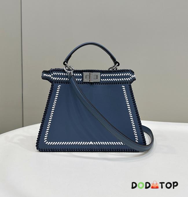 Fendi Peekaboo Iseeu Small Tote Bag Blue Size 27 × 11 × 20 cm - 1