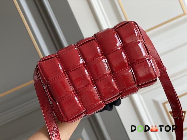 Bottega Veneta Padded Cassette Red Leather Bag Size 26 x 18 x 8 cm - 1