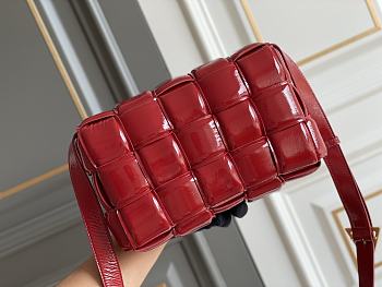 Bottega Veneta Padded Cassette Red Leather Bag Size 26 x 18 x 8 cm