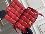 Bottega Veneta Padded Cassette Red Leather Bag Size 26 x 18 x 8 cm - 3