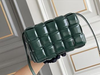 Bottega Veneta Padded Cassette Green Leather Bag Size 26 x 18 x 8 cm